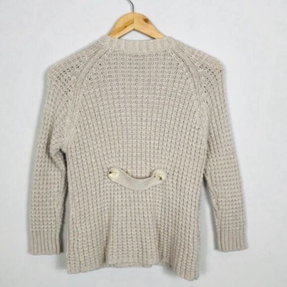 BCBGMaxAzria Merino Wool Waffle Knit Cardigan XS Gray - Picture 2 of 9